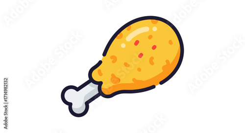 Crispy Fried Chicken Drumstick Illustration.