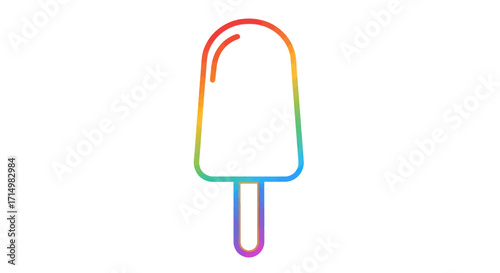 Colorful Outline Icon of a Popsicle.