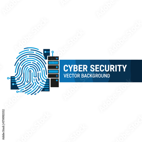 The picture features a padlock icon centered over a digital circuit board, representing cybersecurity, with the lock accentuated against a sleek dark blue backdrop