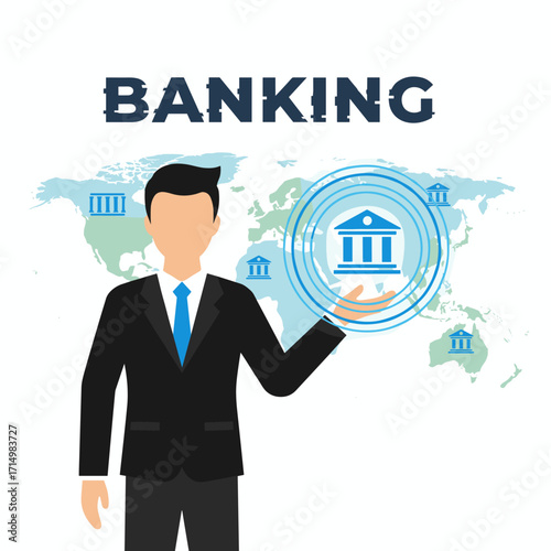 A hand holding a global network connection for digital banking, financial transactions, online payments, virtual currencies, blockchain technology, and cybersecurity
