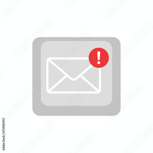 An email icon with an exclamation mark on a keyboard button can symbolize the potential danger of phishing attacks