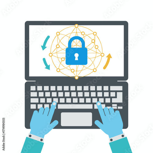Digital cybersecurity and network protection, a virtual locking mechanism for accessing shared resources, an interactive virtual control screen, and safeguards for personal data and privacy against