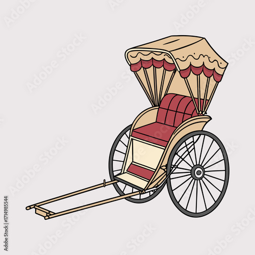 Traditional hand pulled rickshaw vehicle 
