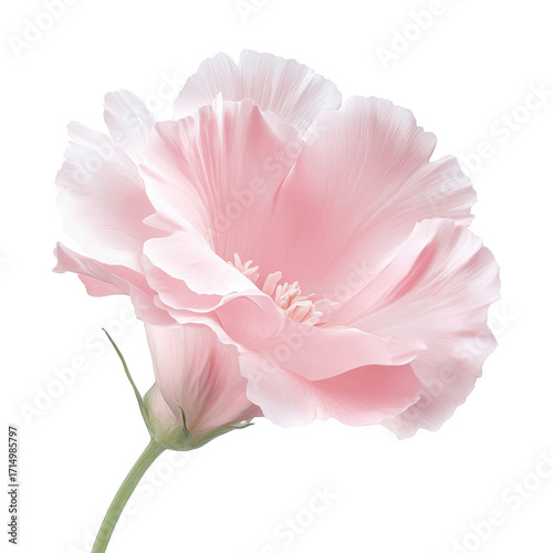 Beautiful pink flower sway gently they bask, Pink flower sways gracefully in the breeze, soaking up the sun's rays, isolated on transparent background