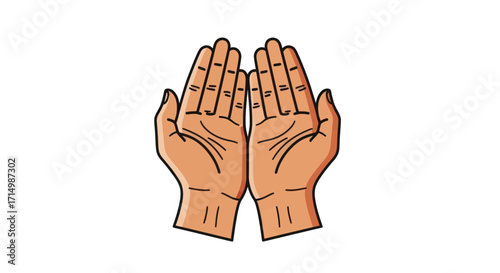 Two Open Hands with Palms Facing Upward.