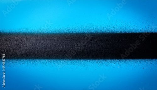 Black Spray Paint Line On Blue Background Noises And Grain Texture Illustration