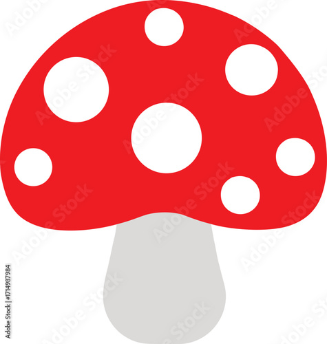 vector illustration of a red mushroom