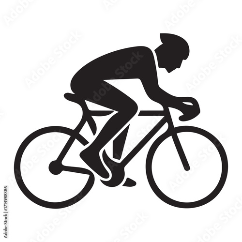 Dynamic silhouette of a cyclist in motion capturing the essence of speed and athleticism during a road race