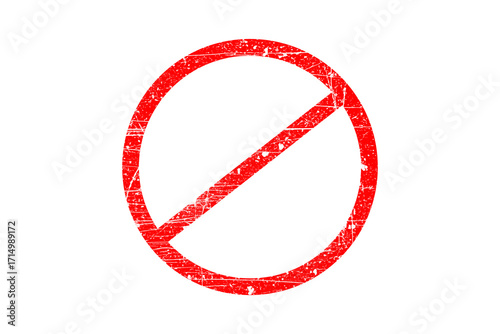 Red prohibition symbol isolated graphic representation of restriction and warning isolated on transparent background