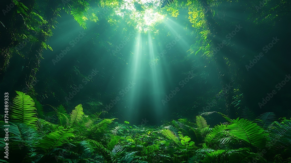 Obraz premium Tropical cave sunlight