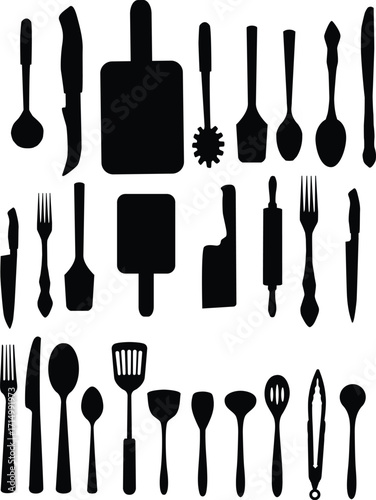 set of kitchen utensils