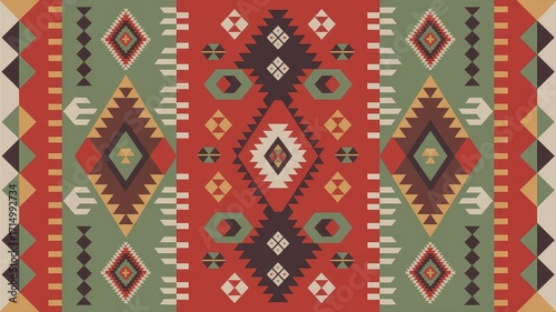 Colorful Traditional Turkish Kilim Pattern
