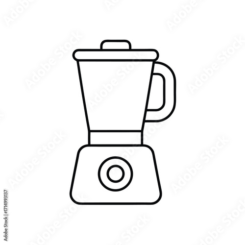 White blender kitchen appliance for mixing drinks and food, isolated on a white background
