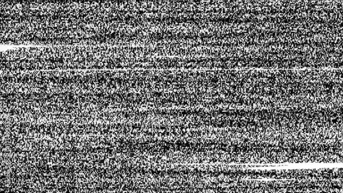 Abstract broken or no signal television, TV or computer screen glitch with noisy grain and lines background overlay, loop able 4K UHD