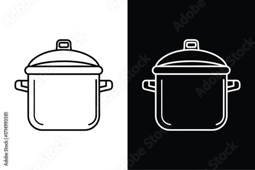 Pressure cooker flat icon vector on White Background Vector Art Illustration on white background.