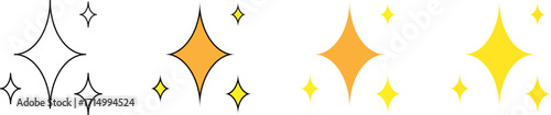 Sparkle starbursts and glittering accents in four styles