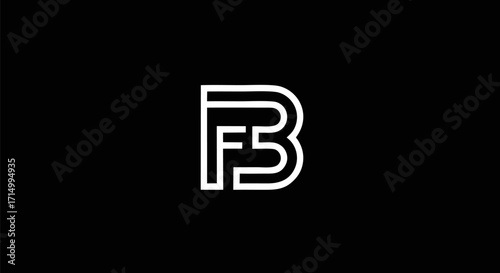 Modern F & B initial letter logo design, abstract geometric monogram, professional branding, clean graphic