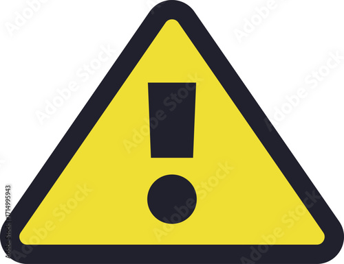 Yellow warning triangle with black exclamation mark symbol