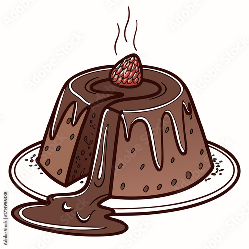 chocolate cake isolated on white