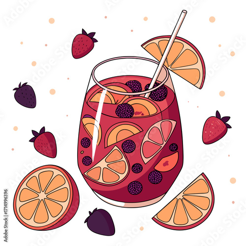 vector illustration of fruit juice