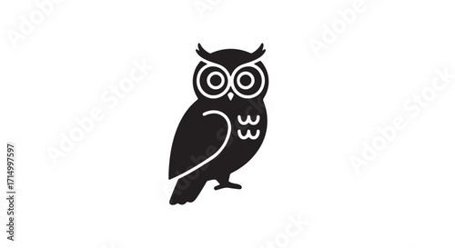 Owl silhouette vector illustration on white background 