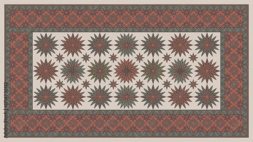 Obraz premium Traditional Turkish Carpet with Geometric Patterns 