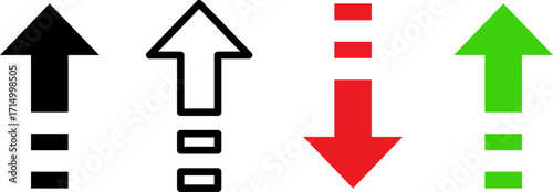 Up and down arrows with progress indicators