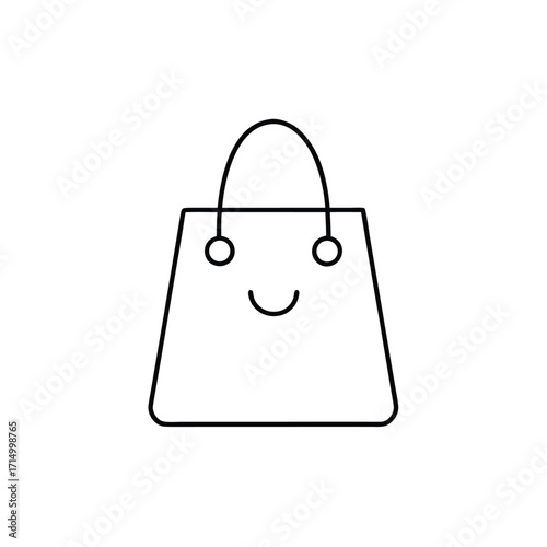 Blank white paper shopping bag with handles