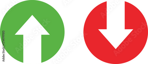 Green up arrow and red down arrow icons