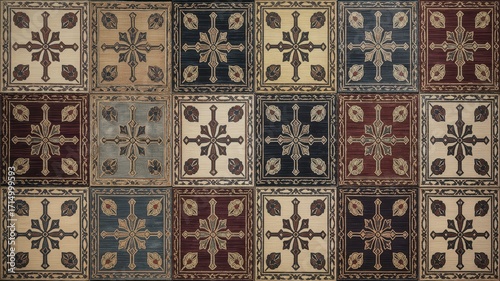 Traditional Turkish Carpet with Geometric Patterns
