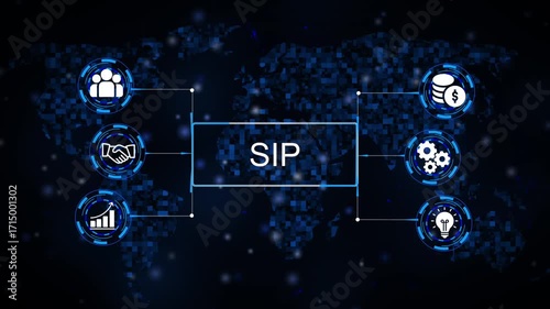 Systematic Investment Plan S I P concept with global network icons for finance business growth and partnership