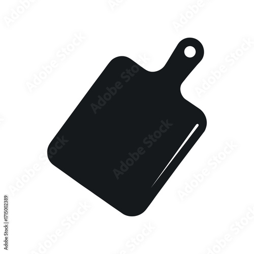 Cutting Board Black Silhouette Vector Icon on White Background