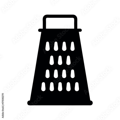 Grater Black Silhouette Vector Icon on White Background