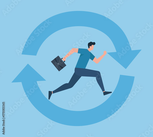 Business agility in motion—continuous progress, fast decision-making, and dynamic workflow in a modern professional loop.