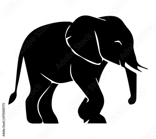 Simple silhouette d'un éléphant