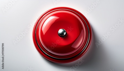 A Striking Red Buzzer Button On A Clean White Background Ideal For Instant Alerts Notifications Or To Create