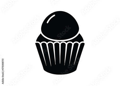 cupcake with egg silhouette vector art icon