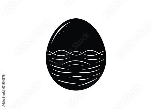 egg dye silhouette vector art icon