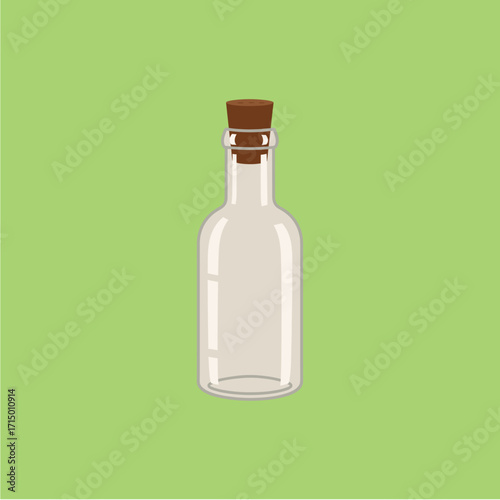 A glass bottle icon logo flat vector design