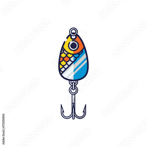 Fishing bait lure icon logo flat vector design