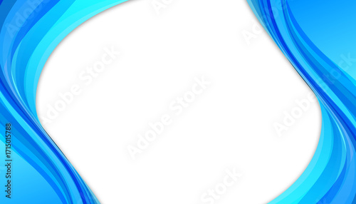Abstract blue wavy frame design element background