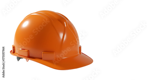 Orange safety hard hat for construction and industrial work, representing workplace protection and professional headgear on an isolated white background