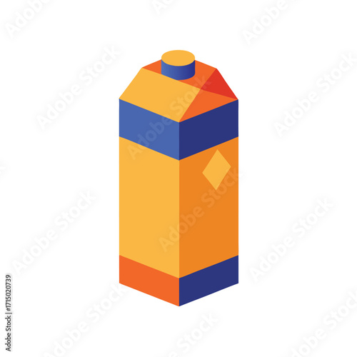 juice carton mockup flat color illustration