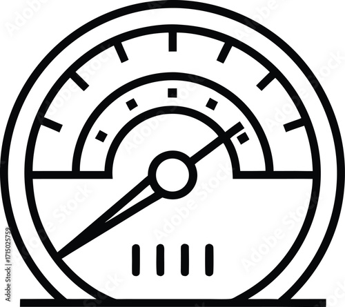 Speedometer Gauge Icon, Progress Speed Dial, Performance Meter Symbol, Analytics Speed Indicator