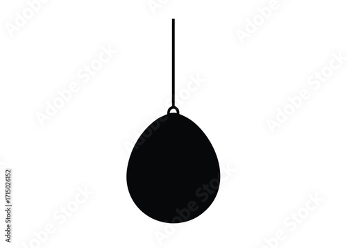 egg hanging on string silhouette vector art icon