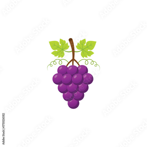  Purple Grapes with Leaves Icon
