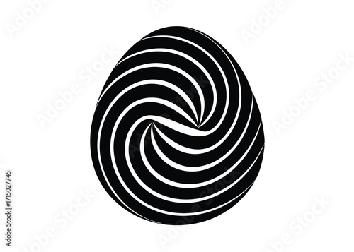 egg spiral silhouette vector art icon