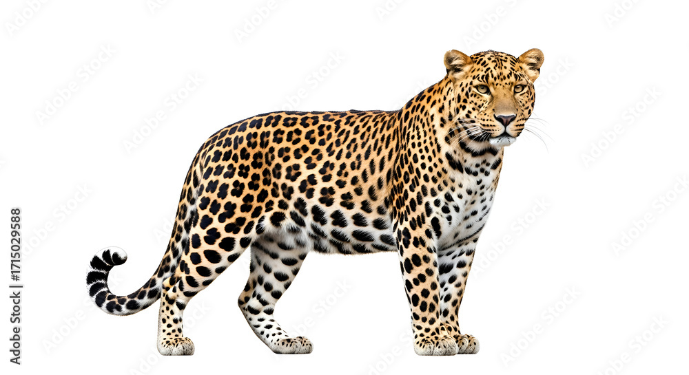 Fototapeta premium leopard in front of white background