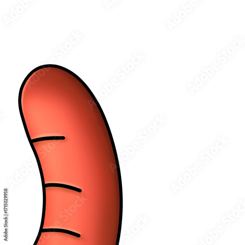 Grilled hot dog drawing used to decorate the design