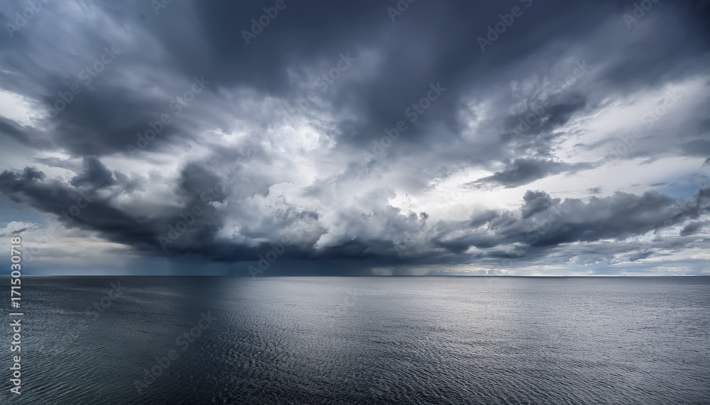 Obraz premium Sky Replacement Thick Gray Overcast Light Clouds